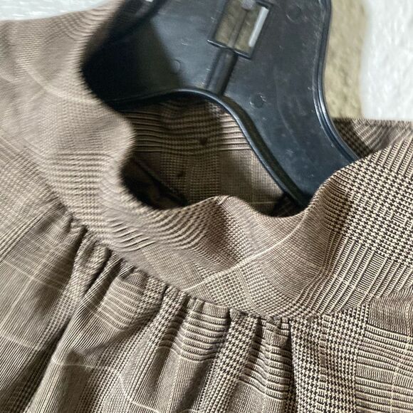 Michael Michael Kors Size 6 Brown Plaid Midi Dress - Picture 5 of 12